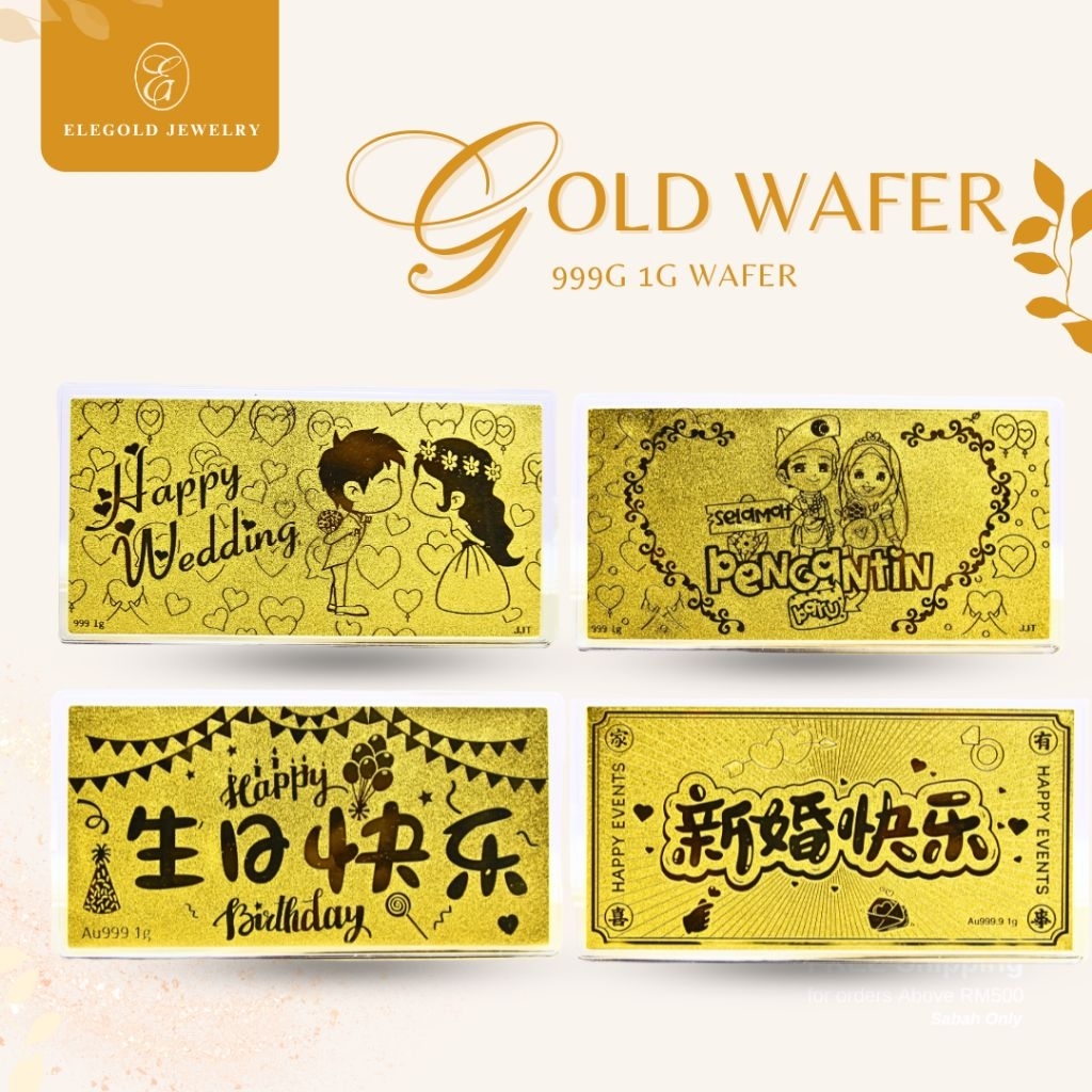 Elegold 999 Emas | 1g Wafer Gift Hadiah Wedding Birthday Pengantin |&hellip;