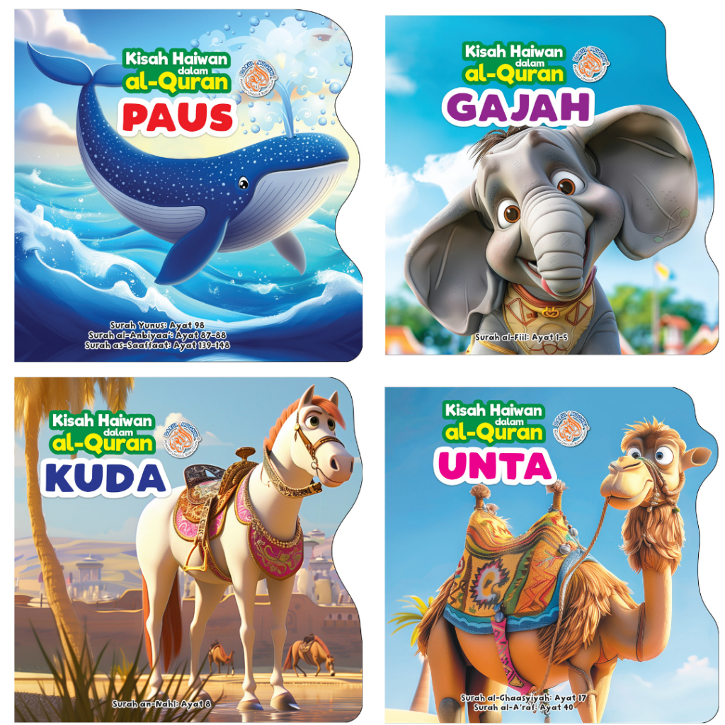 KISAH HAIWAN DALAM AL-QURAN - PAUS - GAJAH - KUDA - UNTA - BERSUKU KATA - KANAK-KANAK - BUKU CERITA