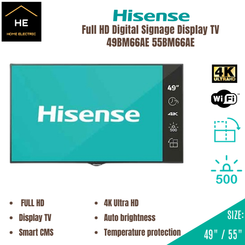 Hisense 49” / 55" Full HD Digital Signage Display TV Televisyen 49BM66AE 55BM66AE
