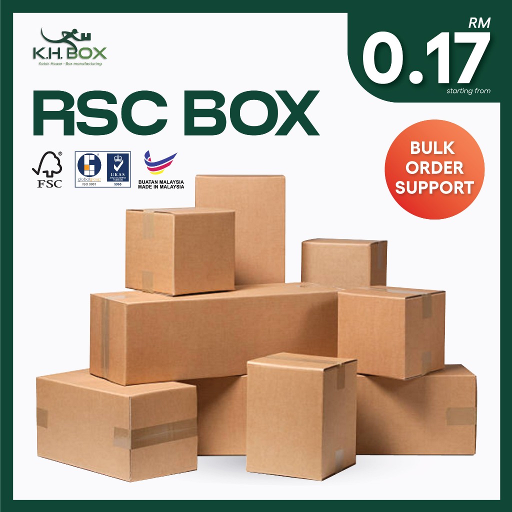 KHBOX Kotak Plain RSC (SERIES #1) Kotak Carton Packaging Box Normal Box Carton Box 纸箱