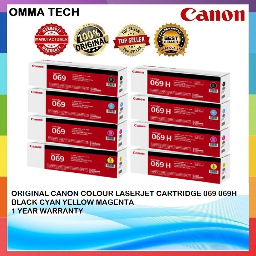 ORIGINAL CANON COLOUR LASERJET CARTRIDGE 069 069H BLACK CYAN YELLOW MAGENTA