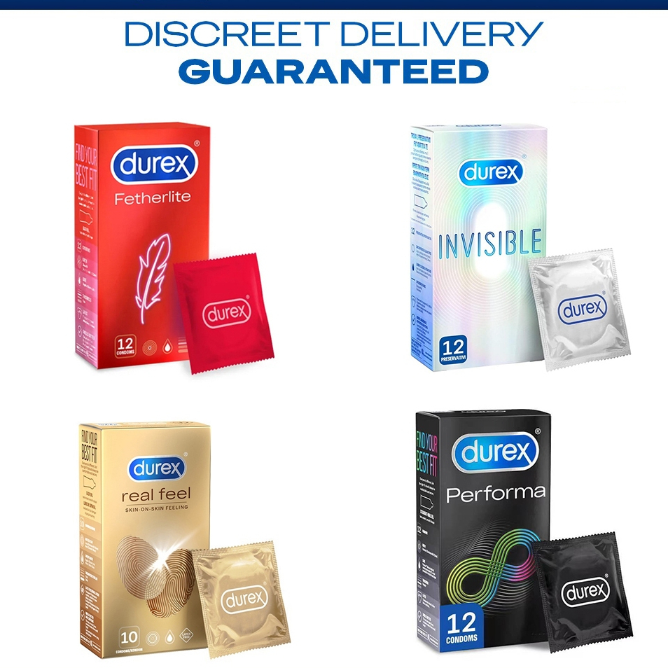 Durex  Invisible / Real Feel / Performa / Fetherlite-10pcs/12pcs