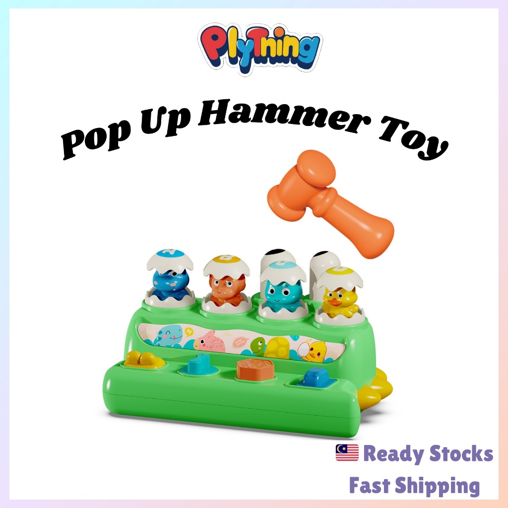 🇲🇾【Ready Stock】Dinosaur Whack A Mole Toy | Pop Up Animal Hammer Toy | Mainan Bayi | Educational Game|Toddler Sensory Toy