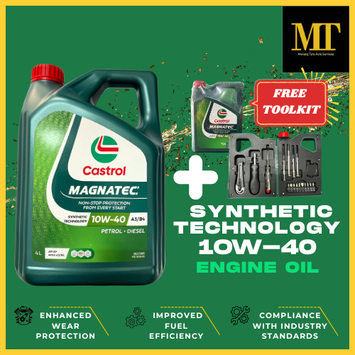 MT Castrol Magnatec 10W-40 4L Synthetic Technology Engine Oil API SP ACEA A3/B4 - Petrol and Diesel