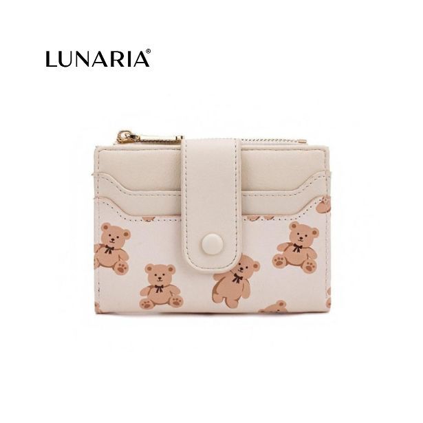 Women's Wallet Short Baellerry Korean Style Bear Printed Zipper Coin Purse Fashion Buckle Wallet