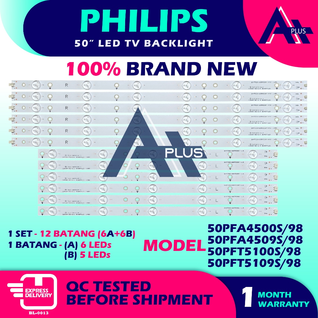 50PFA4500S/98 / 50PFA4509S/98 / 50PFT5100S/98 / 50PFT5109S/98 PHILIPS 50" LED TV Backlight 50 INCH Lampu TV philips