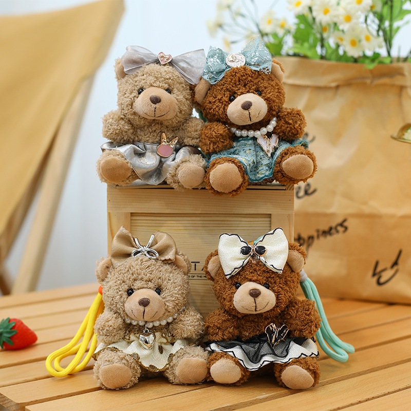 Fashion Bear KeyChain Teddy 网红小熊毛绒小挂件~卡通泰迪熊公仔时尚包包挂饰钥匙扣