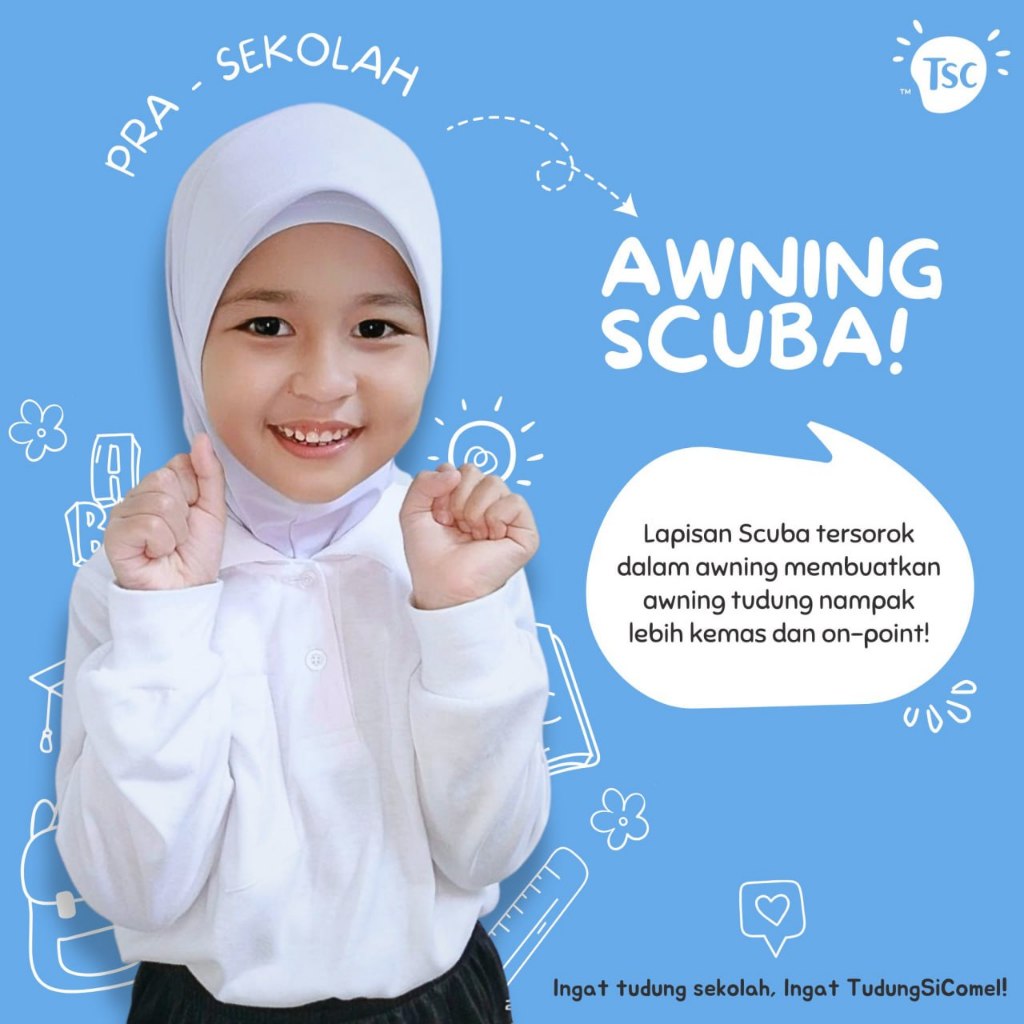Tudung (Pra Sekolah) Selesa TudungSicomel Budak Taska Sejuk Tadika Kemas On Point