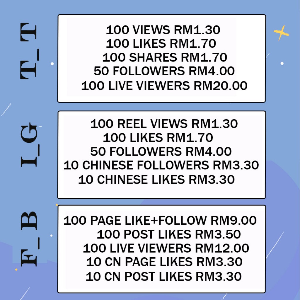 TikTOK Instagram Facebook TT IG FB Medi@ Lik3s Vi3ws