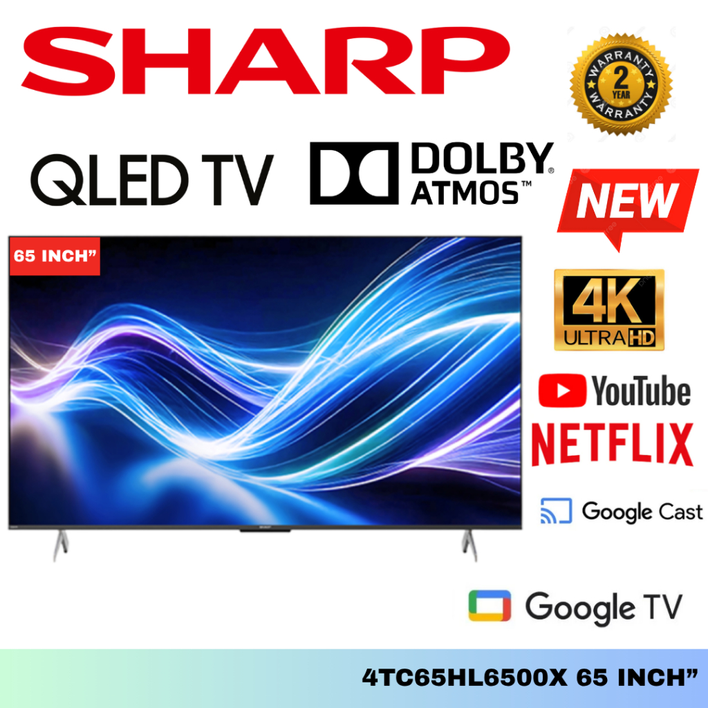 Sharp QLED LED 65/75 INCH Google TV 4TC75HL6500X 75" / 4TC65HL6500X 65"