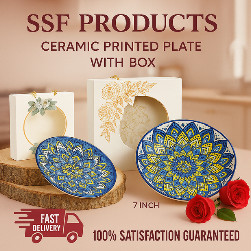 [VIP Doorgift] Ceramic Printed Plate + Box  Wedding Bohemian Pinggan Kahwin  Exclusive Murah