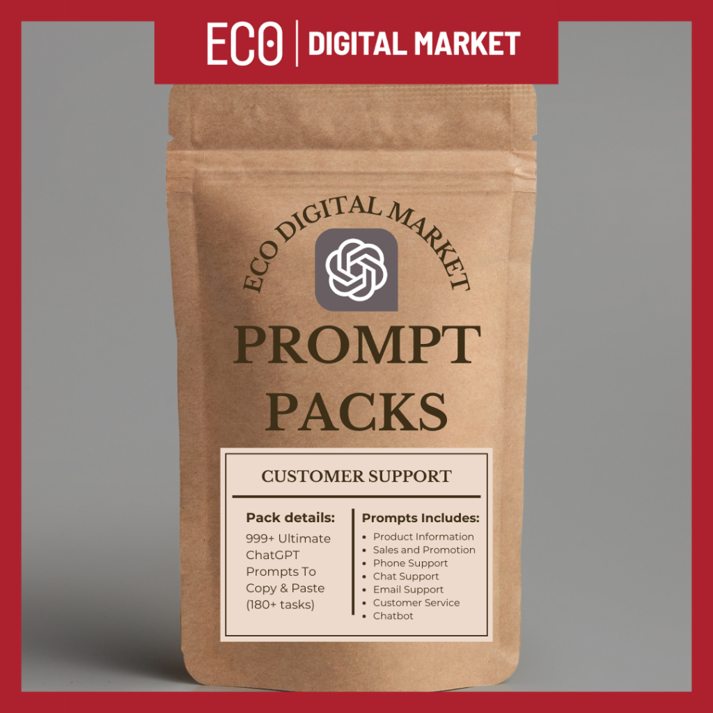 ChatGPT Prompt Pack | 999+ Prompt Copy and Paste | Customer Support [Self-redeem Product]