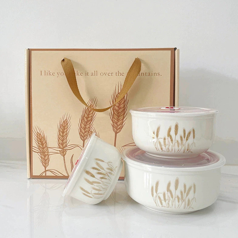 McJoden - CLOVER Set 3 Mangkuk Seramik | Set Bekas | Set Mangkuk Seramik | Hadiah Kahwin | Keperluan Dapur