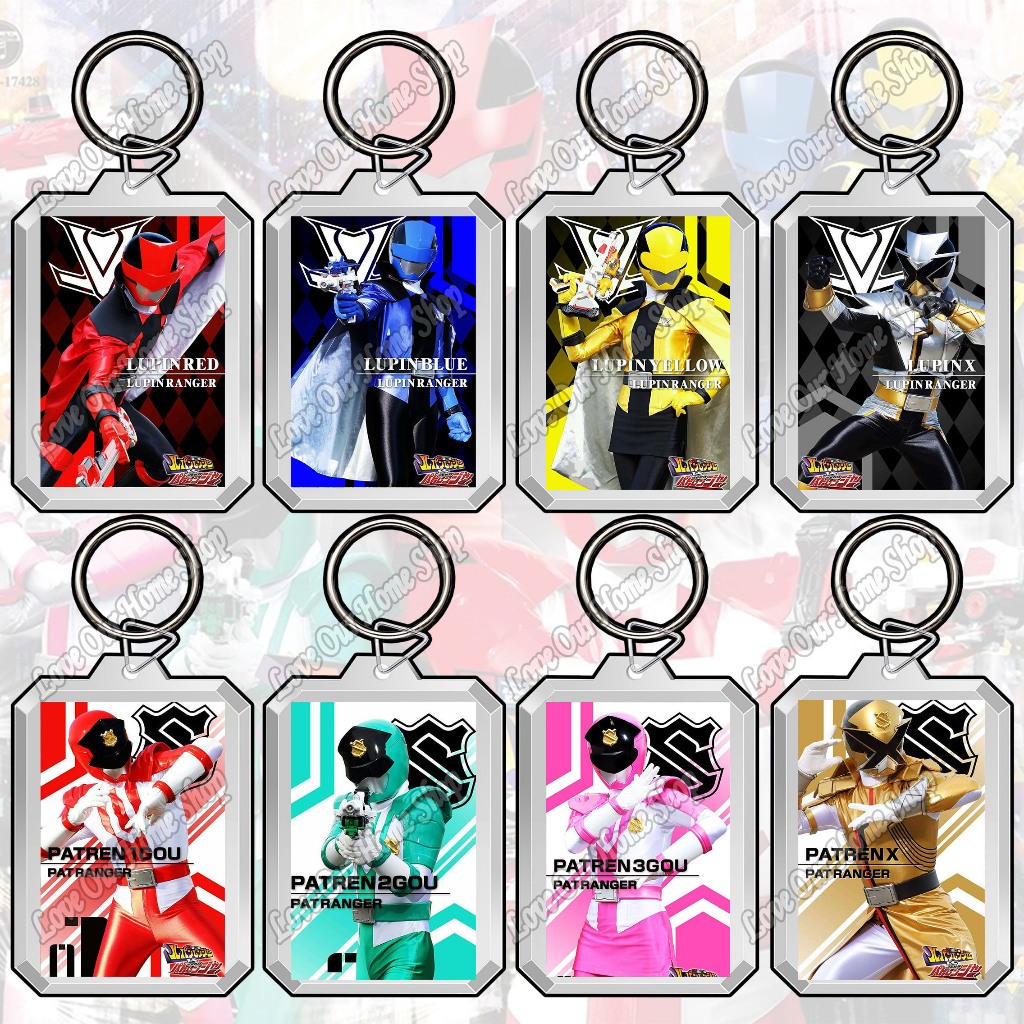 Acrylic Keychain Double Sided DIY, Transparent Super Sentai [Kaitou Sentai Lupinranger VS Keisatsu Sentai Patranger]