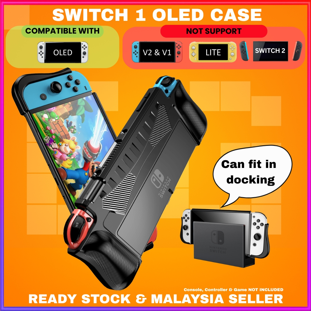 Nintendo Switch 2 Switch OLED Anti Shock Proof Case Full Protection Cover Shell Grip Carbon