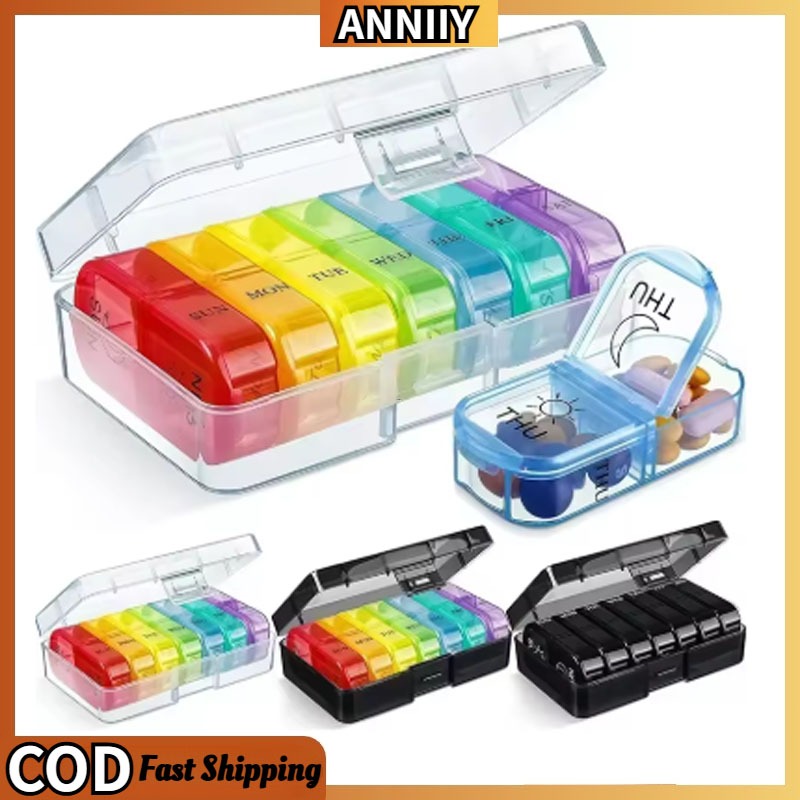 Weekly Pill Case Medicine Tablet Box Portable Travel Drugs Storage Organizer Secret Compartments Pill Box
