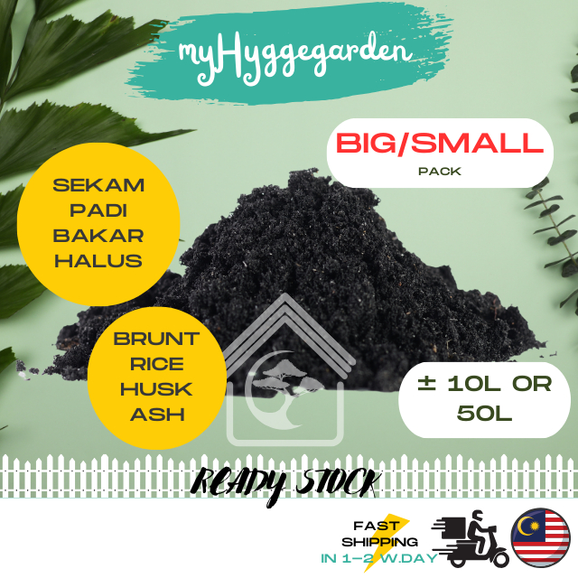 [± 50L/Guni] Paddy Rice Husk Ash Farming Gardening Soil Use / Sekam Padi Bakar Habuk Halus Kebun Tanaman 稻灰种植专用