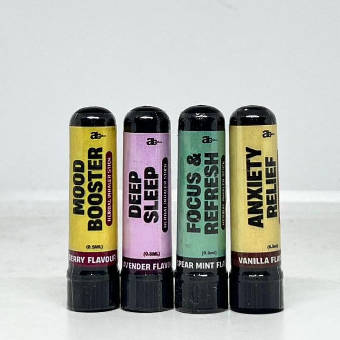 INHALER HERBAL AROMATHERAPHY RELAX (STRESS & ANXIETY RELIEF, DEEP SLEEP, FOCUS AND FEFRESH, MOOD BOOSTER)