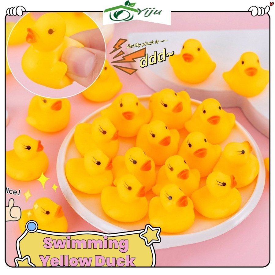 【hot】Creative Swimming Shower Baby Mini Yellow Ducks Rubber Bath Duck Cute Bathing Water Toys Mainan Itik