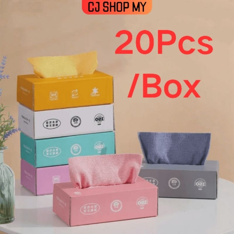 20PCS Kitchen Towel Super Absorbent Cleaning Cloth Dish cloth Wash Cloth Household Kain Lap 厨房抹布毛巾