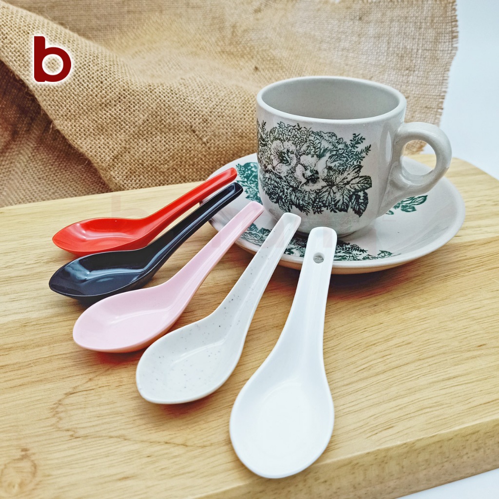 [READY STOCK] Mini Kopitiam Coffee Spoon 6pcs | Dessert Spoon | Teh Spoon | Baby Porridge Spoon | Melamine OR Porcelain