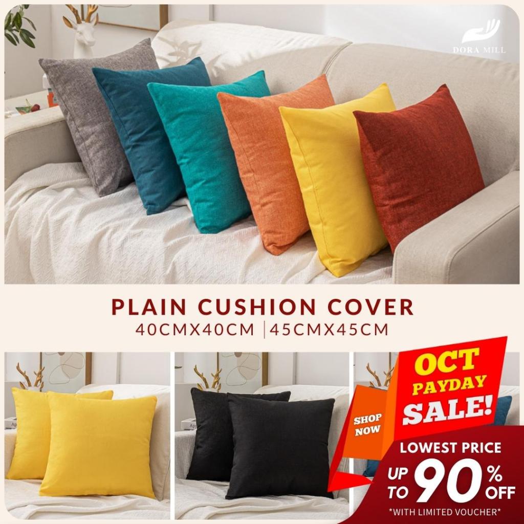 DORAMILL Plain Colour Cushion Cover | Square Throw Pillow Case / Sofa Cushion Cover Sarung Kusyen Home Decor BZ#3