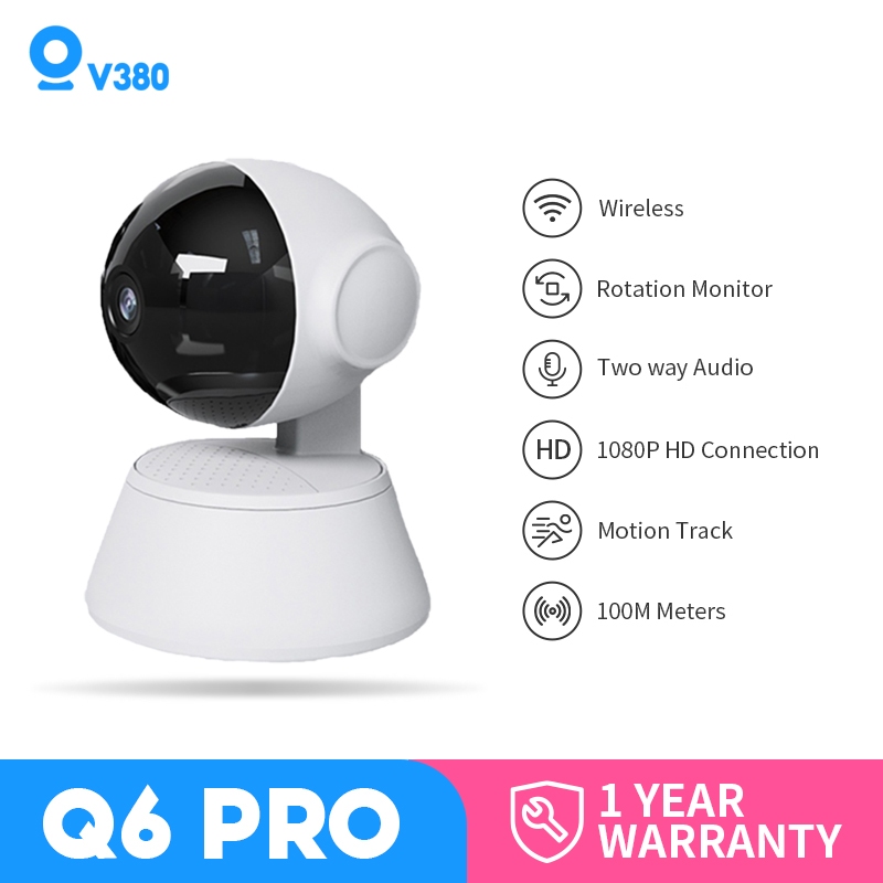 V380 Q6 1080P Smart Security Cam 360 Degree HD Wireless WiFi Night Vision CCTV Camera Alarm Cloud