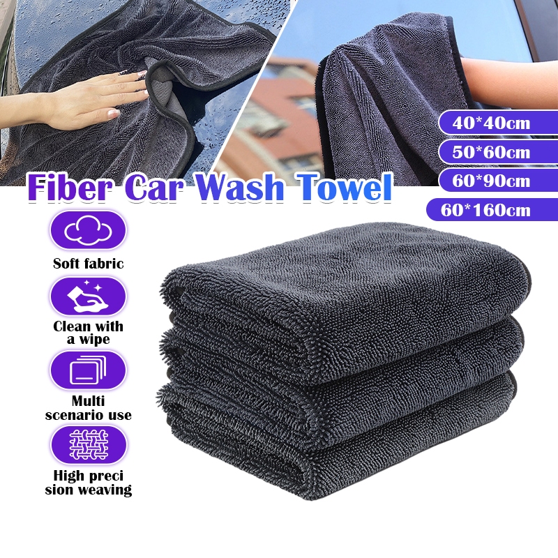 Ultra Water Absorbent Twisted Loop Microfiber Drying Cloth Car Microfiber Wash Cloth Cleaning Towel Drying Towel(500gsm)