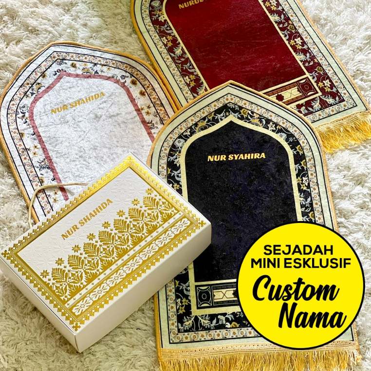 Sejadah Custom Nama / Sejadah Mini/Hamper Raya/Hadiah Ramadan/Gift Raya/Sejadah Esklusif