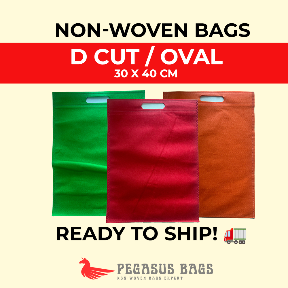 D CUT OR OVAL FORMAT / CHEAPEST NON WOVEN BAGS GUARANTEED/ 30x40 / GOODIE BAG / ECOBAG