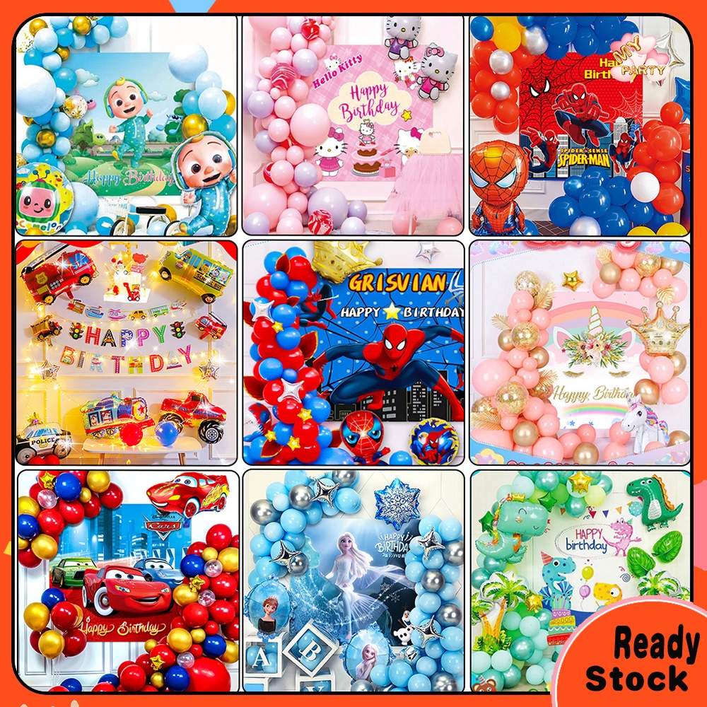 Kids Happy Birthday Balloon Set Party Decoration Boy & Girl / Belon Hari Jadi Budak