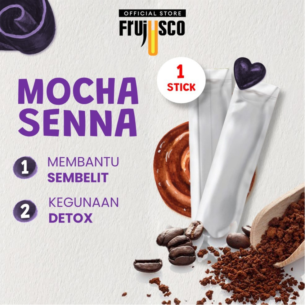 [1 Stick] Frujusco Mocha Senna Leaf Detox Drink Herbal Teh Kurus Slim Minuman Lazat