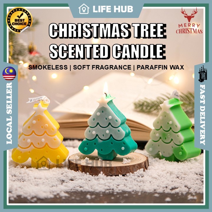 2025 3D Christmas Tree Scented Candle With Box Aroma Christmas Candle Decoration Xmas Gift Door Gift Lilin Wangi 蜡烛