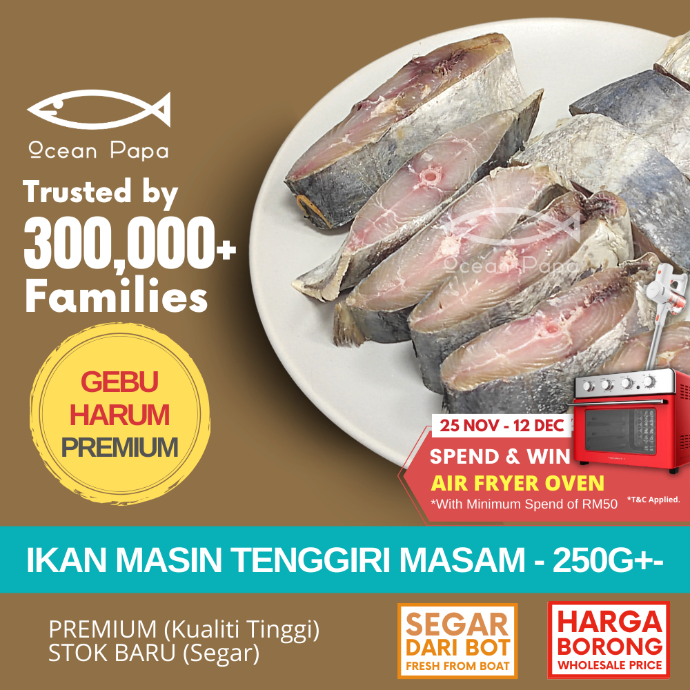 Isi Ikan Masin Tenggiri Masam L Premium / Salted Mackerel Fish Ocean Papa - 250g