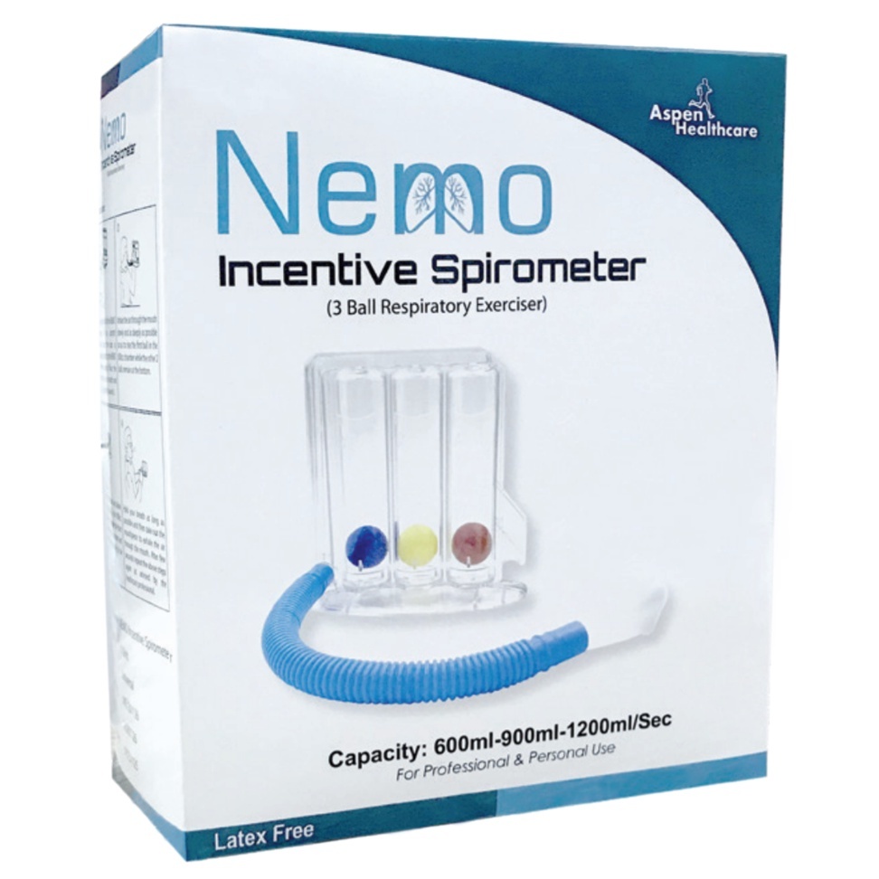 Nemo Tri-ball Incentive Spirometer (BREATHING RESPIRATORY EXERCISOR)