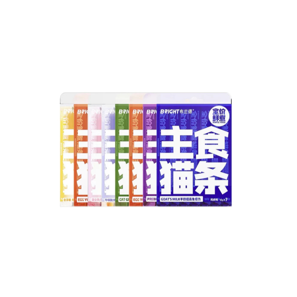 Bright Functional Main Complete Food Cat sticks 12g*7 New Flavor Fresh Cook Staple Food布兰德主食猫条鲜煮主食猫条