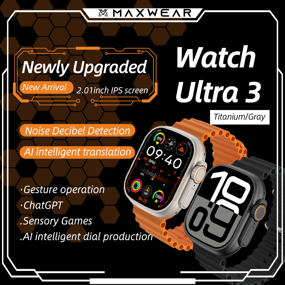 Maxwear Ultra 3+ Smart Watch AI Translation Waterproof Fitness GPS Sprorts ChatGPT Health Monitoring Bluetooth Call