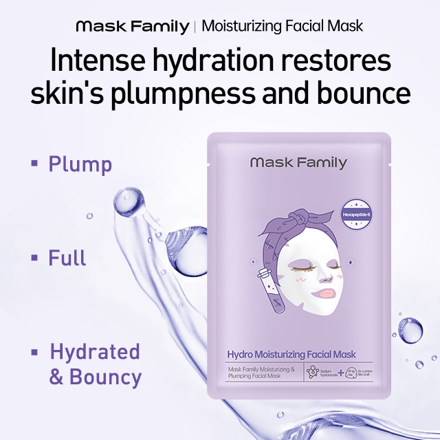 Mask Family Hydro Moisturizing Facial Sheet Mask 26ml x 1 Piece for Hydrate & Bouncy