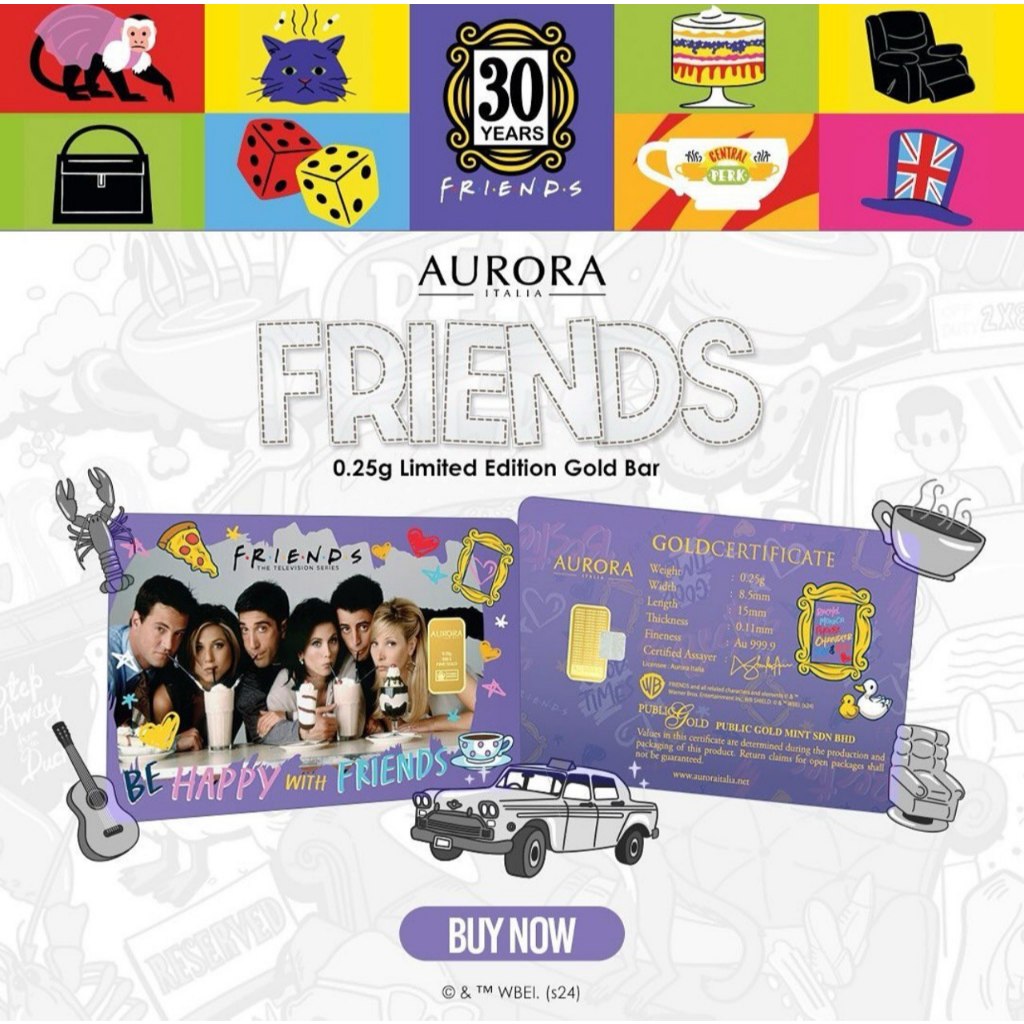 WARNER BROS X AURORA ITALIA (0.25g) 999.9 Friends Limited Edition Gold Bar&hellip;