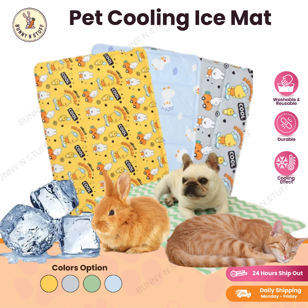 Pet Cooling Ice Mat Dog Cat Bed Summer Sleeping Bed Sofa Ice Silk Carpet Tikar Tilam Kucing
