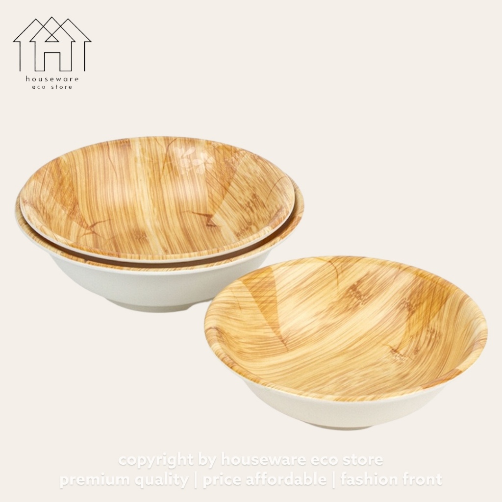 Melamine Bamboo Bowl | Bone Bowl Imitation | Soup Bowl | Food Bowl | Mangkuk Sup | Buffet Bowl Dish Tableware 密胺餐具