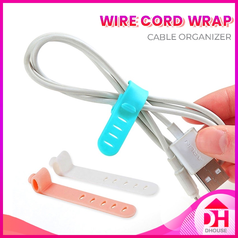 Wire Cord Wrap Management Charger Winder Cable Tie Organizer Hook Loop Straps Earphone Headset 电线收纳