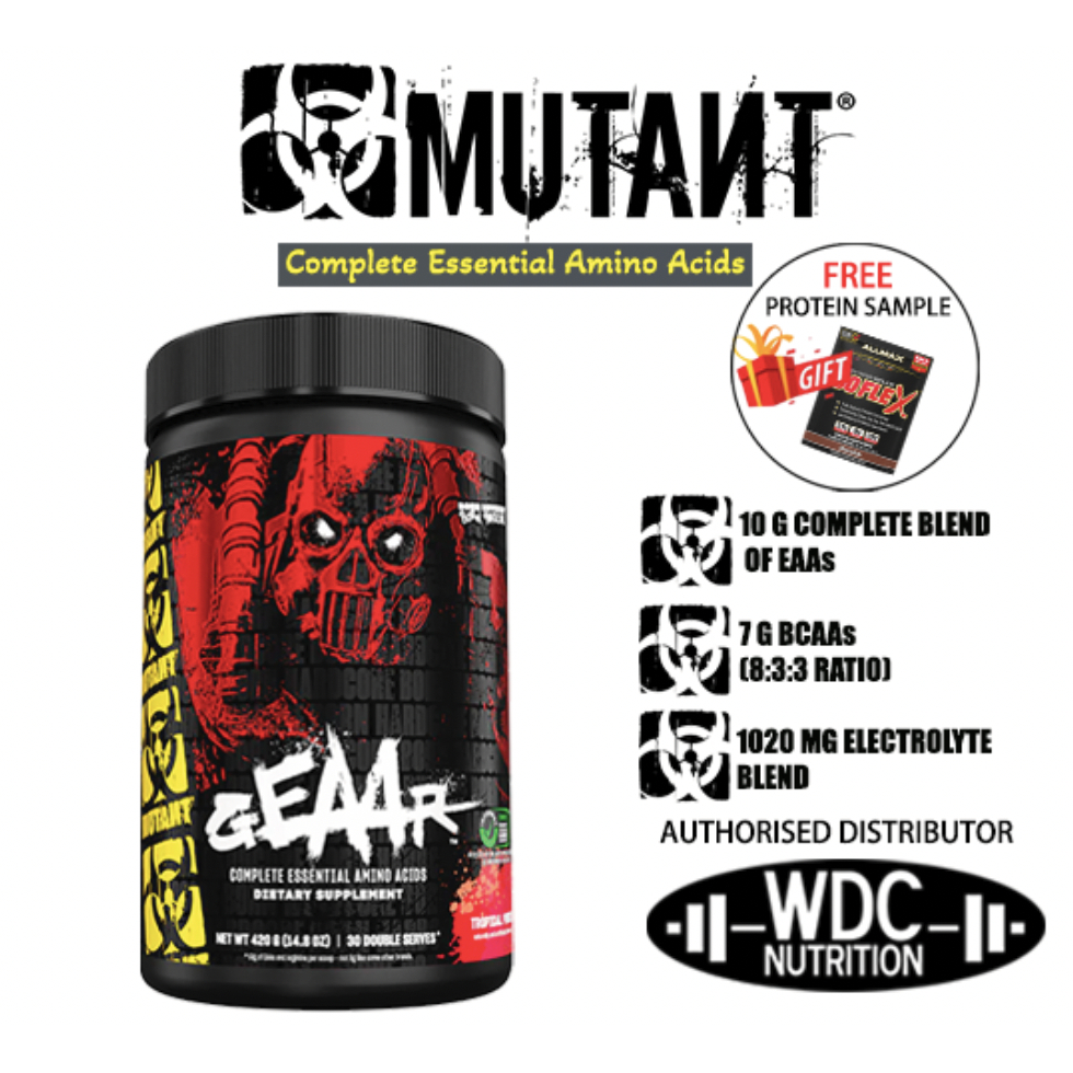 Mutant GEAAR EAA (30 Servings) - Asid Amino Penting Amino Acid EAA, Muscles Recovery, Tone up, Fat Burning supplement