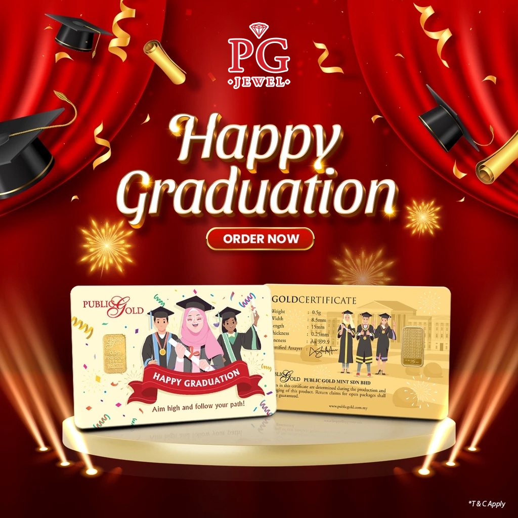 Public Gold Bullion Bar 0.5g (Au 999.9) - Happy Graduation