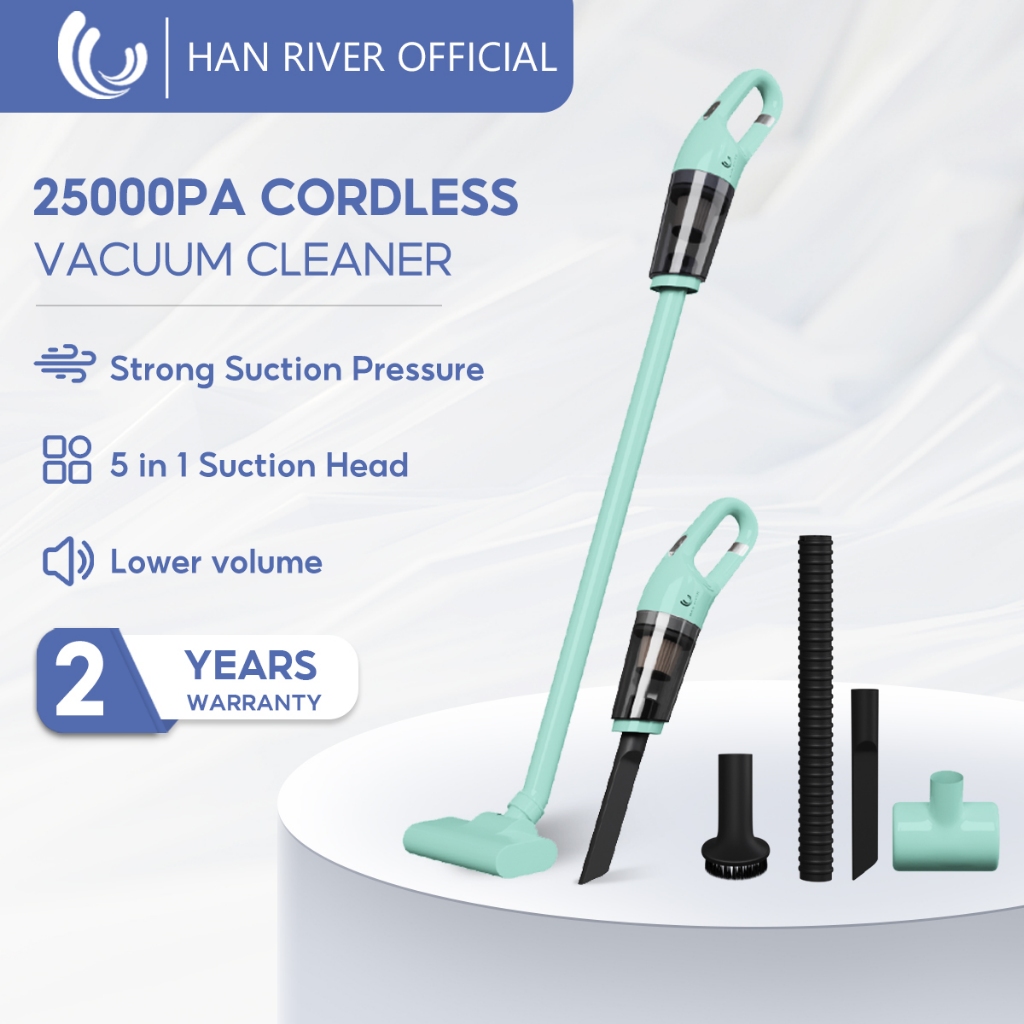 HAN RIVER Cordless Vacuum Cleaner 5 IN 1 25000Pa Strong Suction Pressure Handheld Vacuum Cleaner