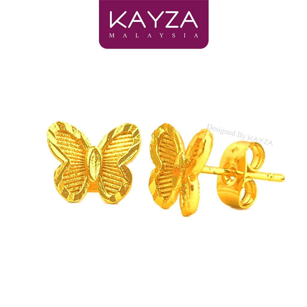 04E KAYZA Butterfly Earrings Handcrafted Designs in Vietnamese Gold - Reka Bentuk anting-anting dengan Emas Vietnam yang