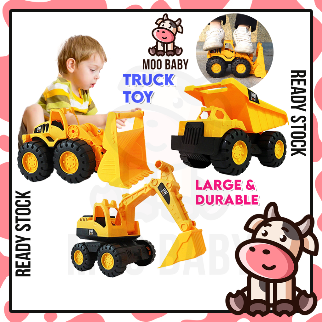 Moo Baby Jengkaut Mainan Besar Toy Truck Kereta Mainan Tractor Toys Backhoe Bekho Mainan Besar Lorry Toys Excavator 挖掘机