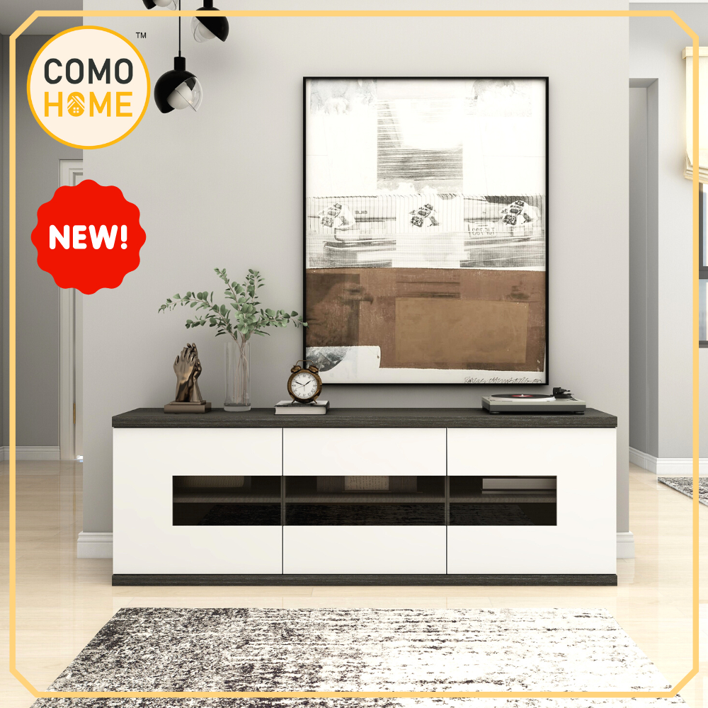 [SIAP PASANG] Como Home Console Table with Storage (CC1801) Melamine | Meja Hiasan | Sideboard Cabinet | TV Cabinet