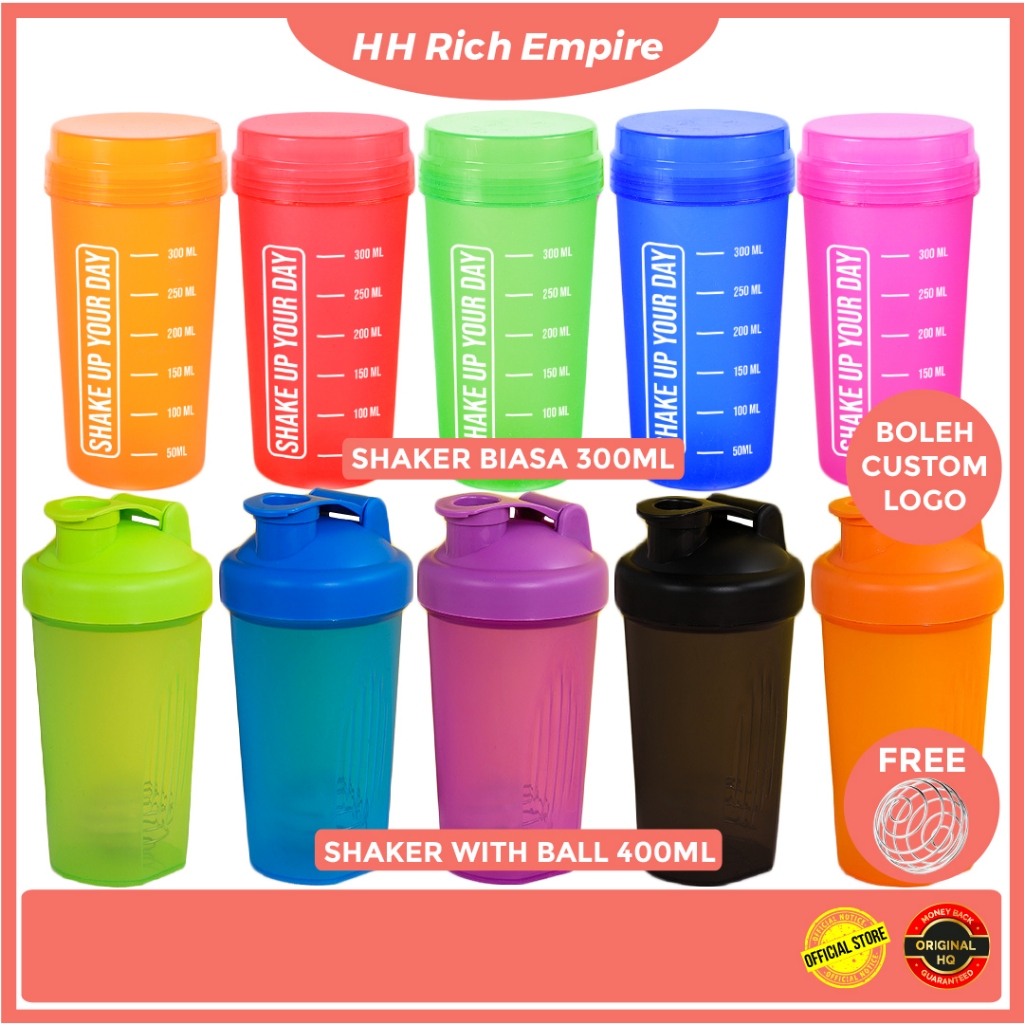 Shaker 300ML 400ML BPA FREE Food GRADE Bottle Drink Cup Botol Air Botol Custom Freegift Goodies