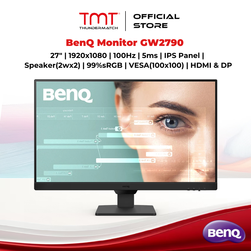 BenQ Monitor GW2790 | 27" | 1920x1080 | 100Hz | 5ms | IPS Panel | Speaker(2wx2) | 99%sRGB | VESA(100